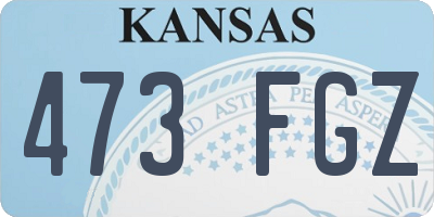 KS license plate 473FGZ