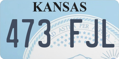 KS license plate 473FJL