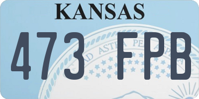 KS license plate 473FPB
