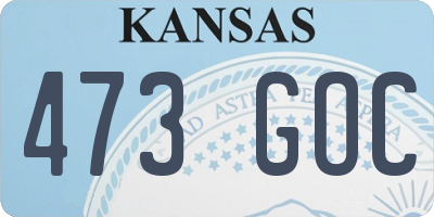 KS license plate 473GOC