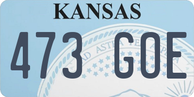 KS license plate 473GOE