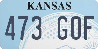 KS license plate 473GOF