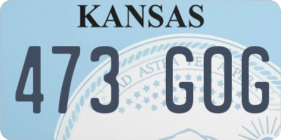 KS license plate 473GOG