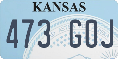 KS license plate 473GOJ