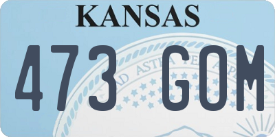 KS license plate 473GOM