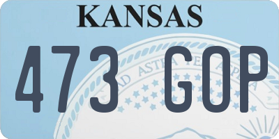 KS license plate 473GOP