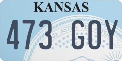 KS license plate 473GOY