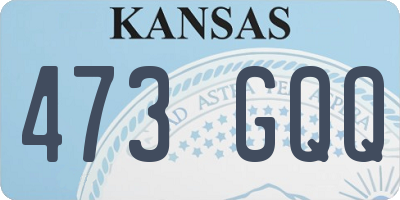 KS license plate 473GQQ