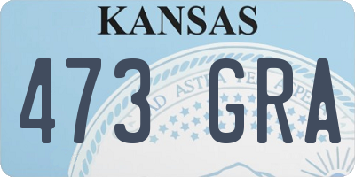 KS license plate 473GRA