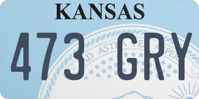 KS license plate 473GRY
