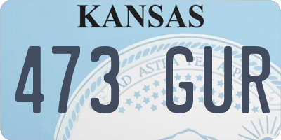 KS license plate 473GUR