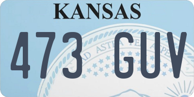 KS license plate 473GUV