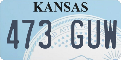 KS license plate 473GUW