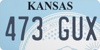 KS license plate 473GUX