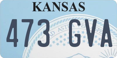 KS license plate 473GVA