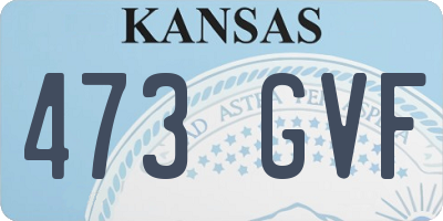 KS license plate 473GVF