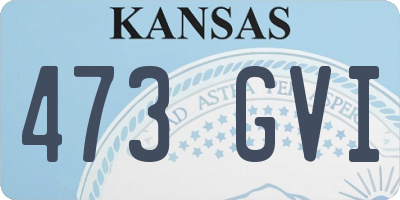 KS license plate 473GVI
