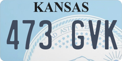 KS license plate 473GVK
