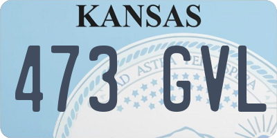 KS license plate 473GVL