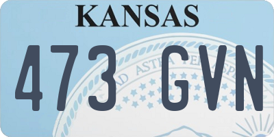 KS license plate 473GVN
