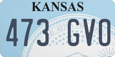 KS license plate 473GVO