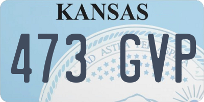 KS license plate 473GVP