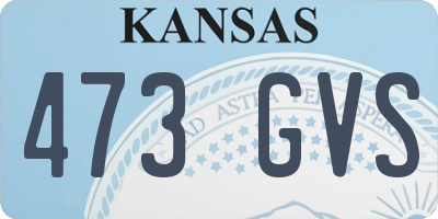 KS license plate 473GVS