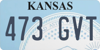 KS license plate 473GVT
