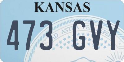 KS license plate 473GVY