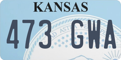 KS license plate 473GWA
