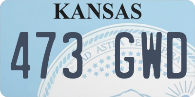 KS license plate 473GWD