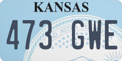 KS license plate 473GWE