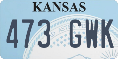 KS license plate 473GWK