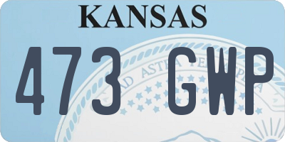 KS license plate 473GWP
