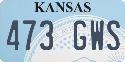 KS license plate 473GWS