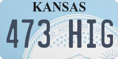 KS license plate 473HIG
