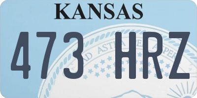 KS license plate 473HRZ