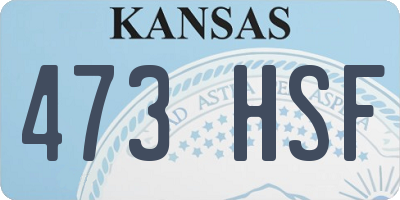 KS license plate 473HSF