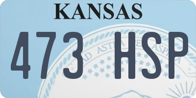 KS license plate 473HSP