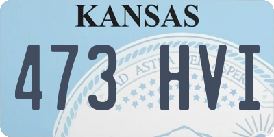 KS license plate 473HVI