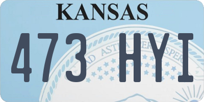KS license plate 473HYI