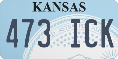 KS license plate 473ICK