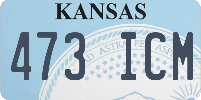 KS license plate 473ICM