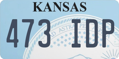 KS license plate 473IDP