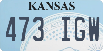 KS license plate 473IGW