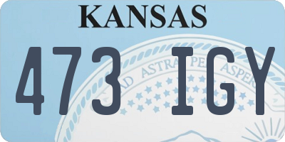 KS license plate 473IGY