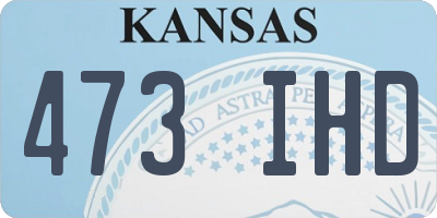 KS license plate 473IHD