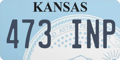 KS license plate 473INP
