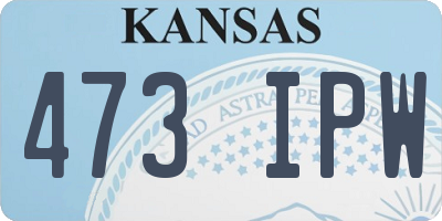 KS license plate 473IPW