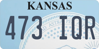 KS license plate 473IQR